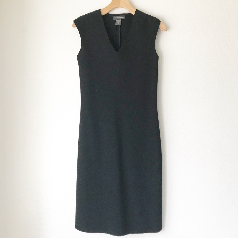 Banana Republic wool classic black dress
